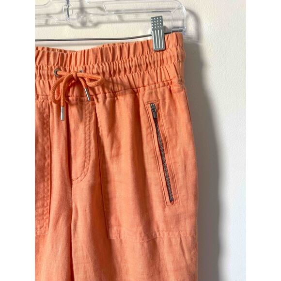 Athleta Elastic Waist Linen Joggers Pants Orange Size 2 - Picture 4 of 9
